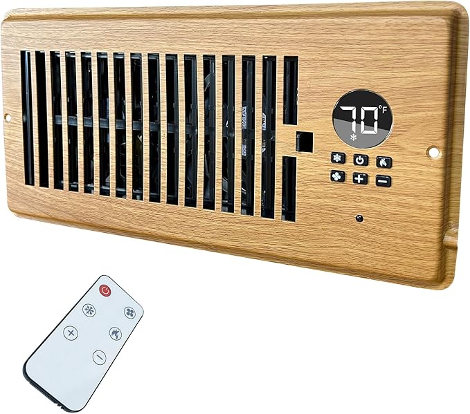 4"x10" Vent Register Booster Fan, Strong Steel Panel, Ultra-Quiet, Built-In by DDPow