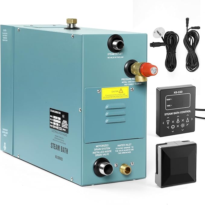6KW Commercial Self-Draining Steam Generator Shower System Home Steam Bath Spa by Unknown