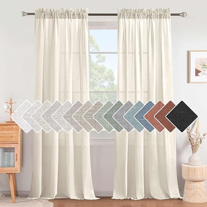 Linen Curtains Elegant Natural Linen Blended Curtains Energy Efficient Light by HVERSAILTEX