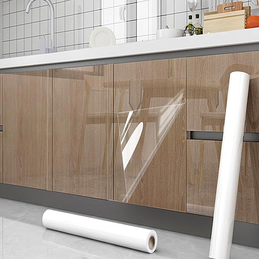 COSNIGHT Clear Contact Paper Kitchen Oil Proof Waterproof Self Adhesive Vinyl - Image 2