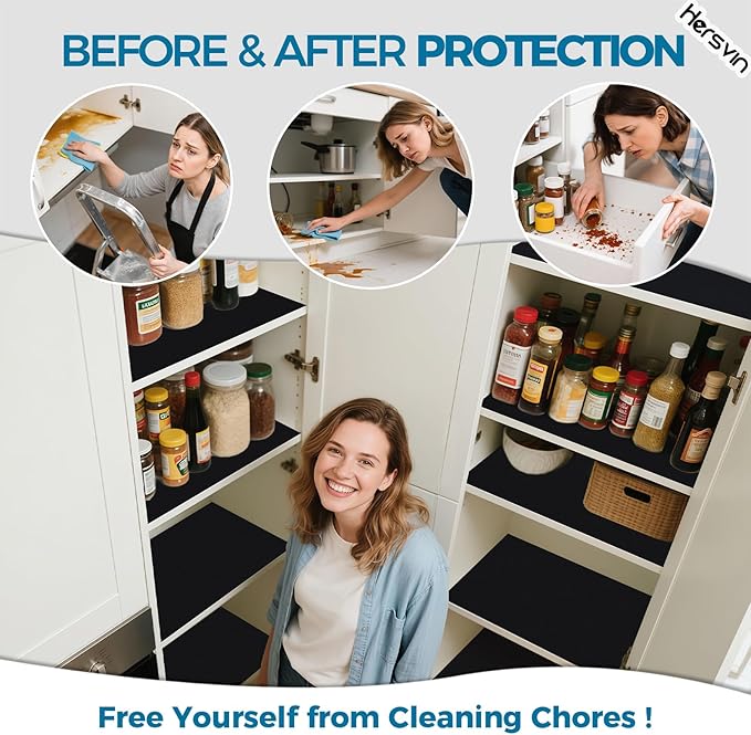 Hersvin Shelf Liners, 24 in x 20 ft Kitchen Drawer Mats, Non-Adhesive EVA - Image 3