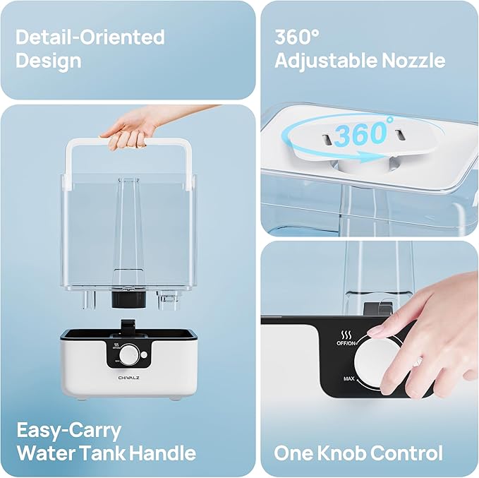 CHIVALZ 6L Humidifiers for Bedroom Large Room Home, Cool Mist Top Fill - Image 7