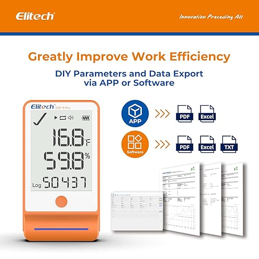 Elitech 50pack Bluetooth Thermometer Data Logger Temperature - Image 3