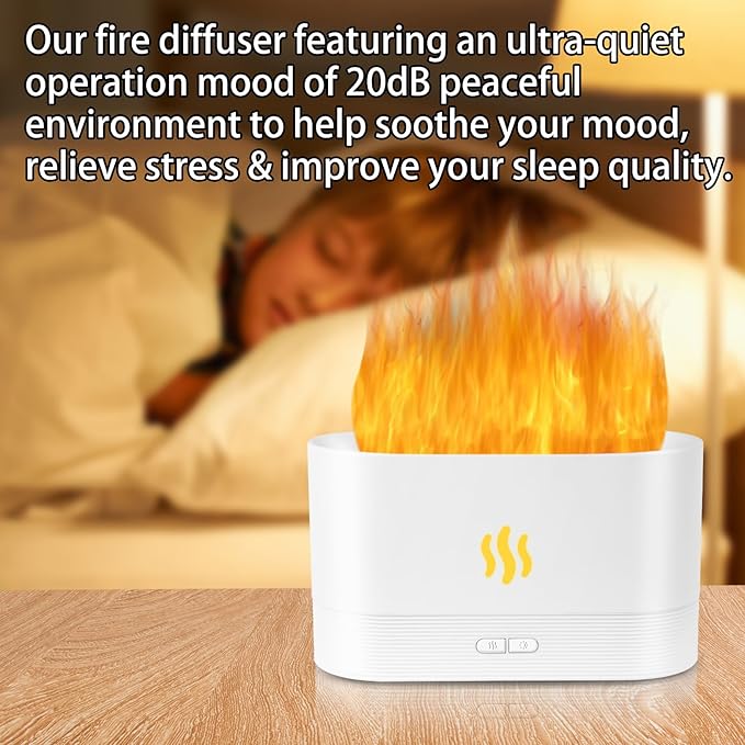 Flame Diffuser Humidifier-Auto Off 180ml Essential Oil Diffuser-2 Modes - Image 6