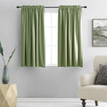 DONREN Sage Green 45 Inch Length Short Curtains by DONREN