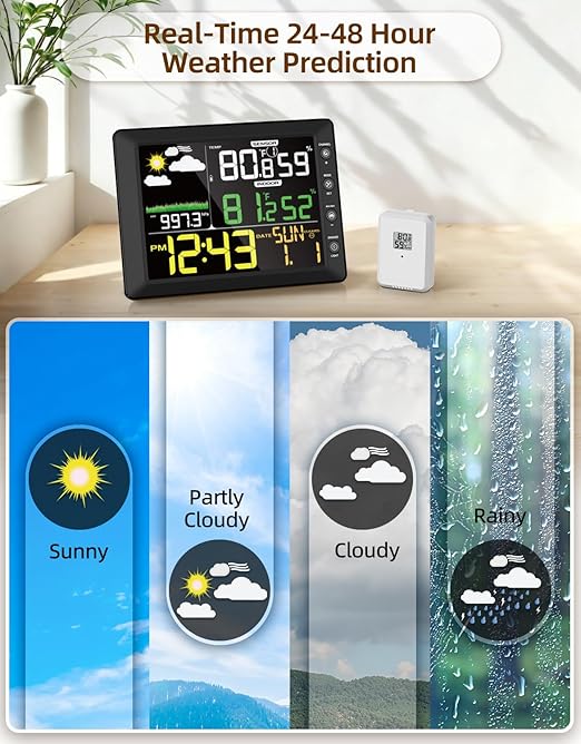 DOOMAY Indoor Outdoor Wireless Weather Station | Digital Thermometer Hygrometer - Image 5