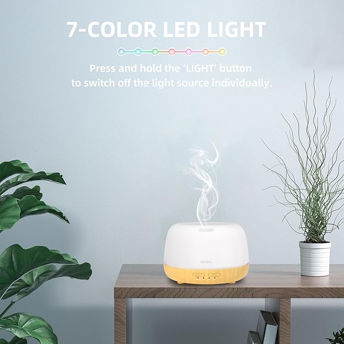 300ML Essential Oil Diffuser, Quiet 8 Hours Operation, 7-Color LED Light - Image 7
