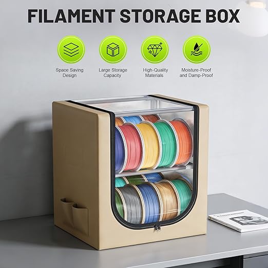 3D Filament Dry Storage Box, 2-Tier Metal Rack - Image 2