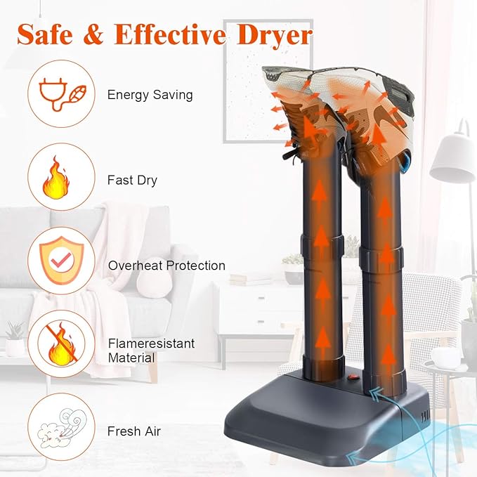 COSTWAY Boot Dryer, Electric Shoe Dryer and Warmer - Image 5