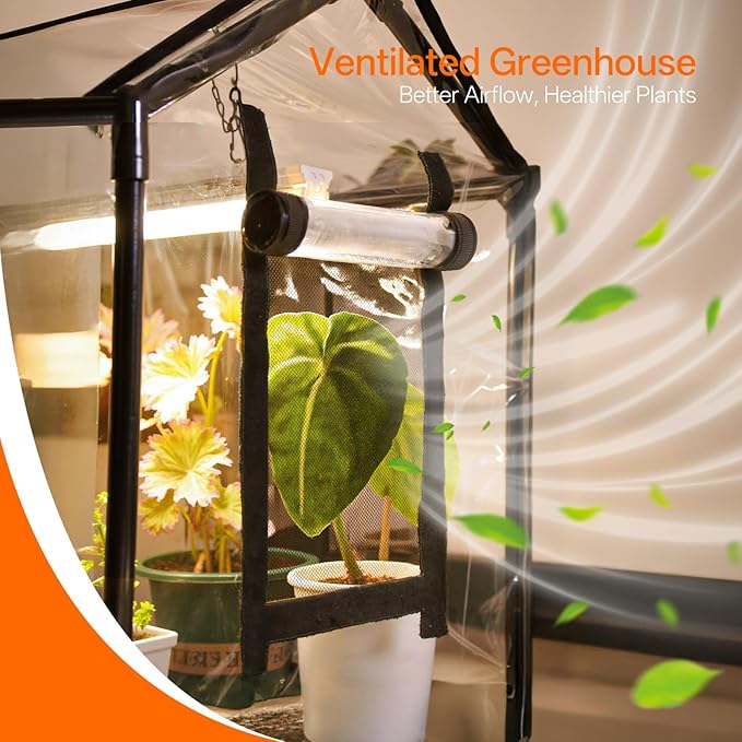 Bstrip Indoor Greenhouse with Grow Light, Mini EVA Tent with PE Base Mat - Image 3