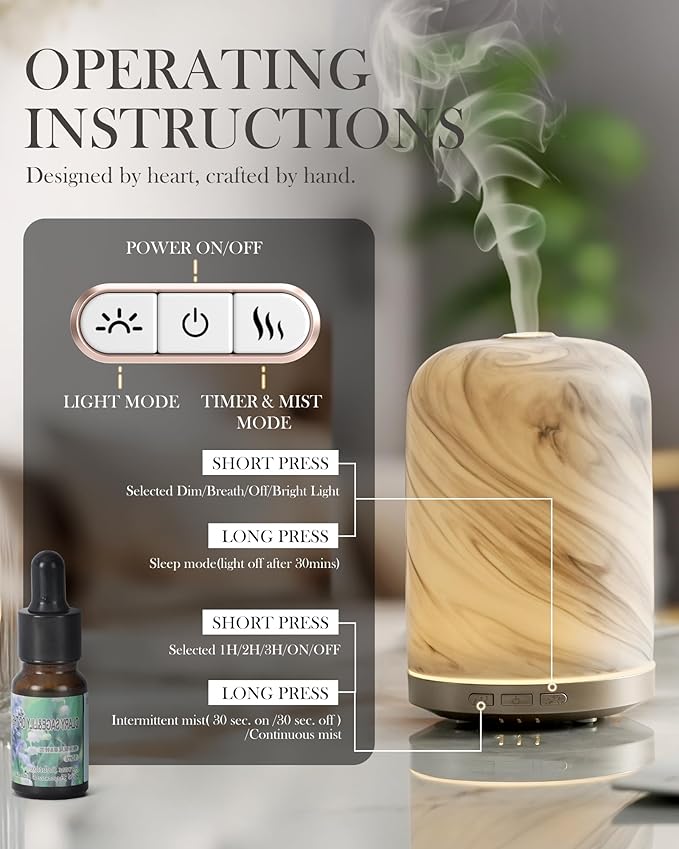 Essential Oil Diffuser – 2.4MHz Ultrasonic Aromatherapy Diffuser, Health Night - Image 5