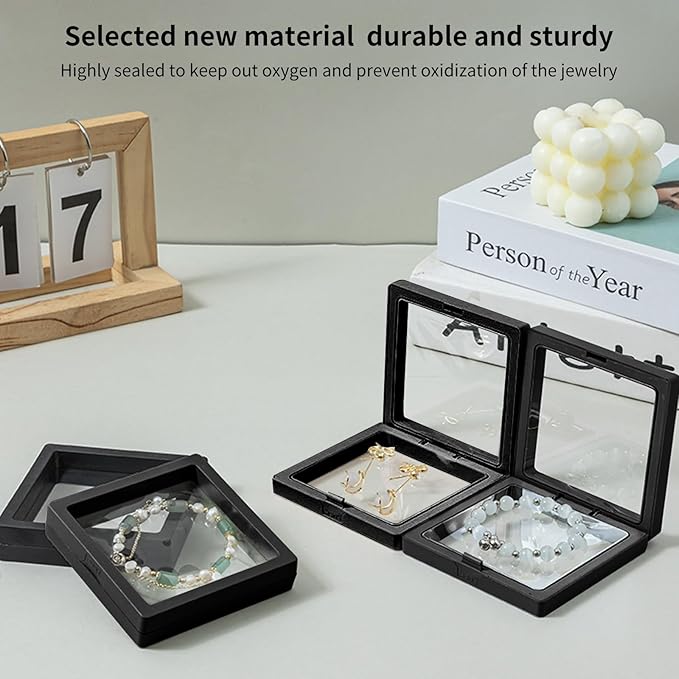 20 Pcs Black 3D Floating Display Case 4.3 x 4.3 x 0.8 inch, Nail Display Cases - Image 8