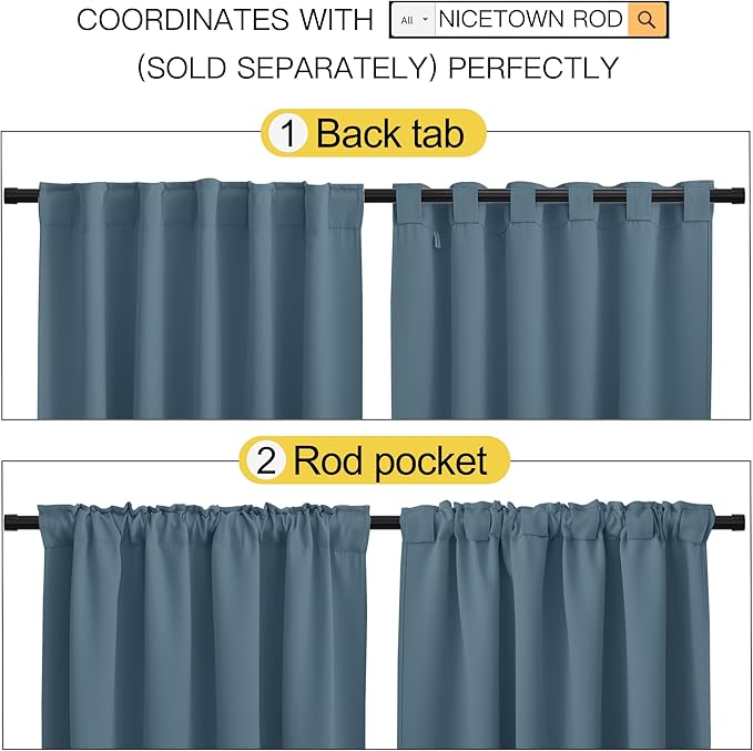 NICETOWN Blackout Curtain Panels Window Draperies - Image 3