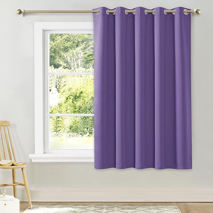 NICETOWN Bedroom Window Blackout Curtain Panel, Lilac Purple, 1 Panel, 70 x 63 by NICETOWN