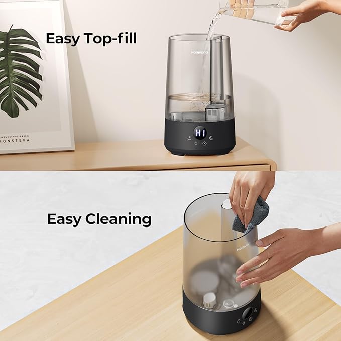 Homvana Humidifiers for Bedroom Home, 3.6L Cool Mist Top-Fill 34H Super Long - Image 5