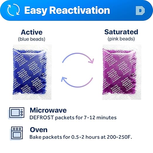 Dry & Dry 20 Gram Blue Indicating Silica Gel Packets Desiccant Silica Gel - Image 4