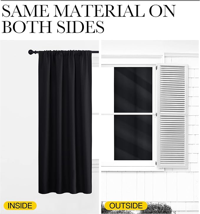 NICETOWN Black Out Short Curtain Panels - Image 6