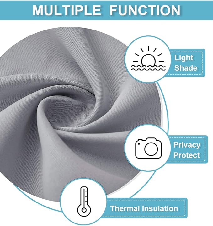 RYB HOME Grey Blackout Curtains - Image 6