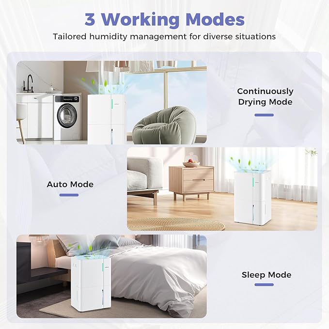 COSTWAY 96 Pints Dehumidifier for Basement, 8000 Sq.Ft Dehumidifier - Image 3