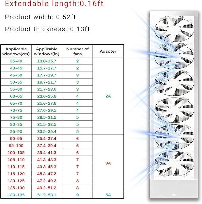 13-53" Vertical Expanding Window Fan - Image 4