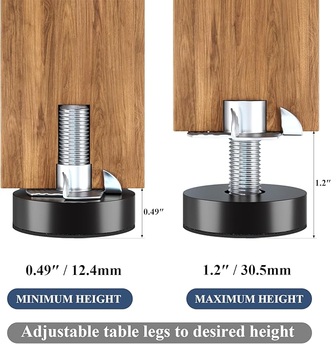 Adjustable Leveling Feet: 12pcs, M8 Thread T-Nuts & Floor Protectors, Heavy - Image 9