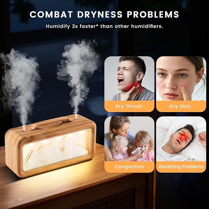 HEEYCEM Humidifiers for Bedroom, 600ml Cool Mist Humidifier - Image 6