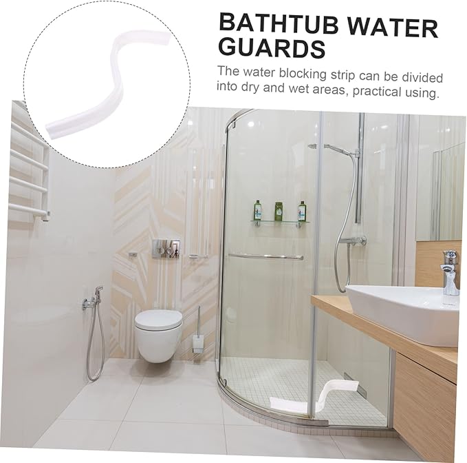 Retaining Strip for Bathroom Kitchen Bendable Water Baffle Strip for Shower Wet - Image 5