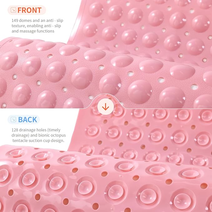 Anti-Slip Bathtub Shower mat, 27.5×14.5（Approximately 70×37cm） inch Soft - Image 3