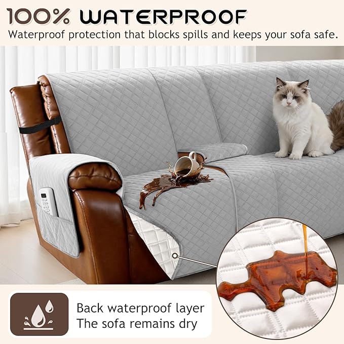 Arfntevss Waterproof Recliner Sectional Couch Covers - Image 2