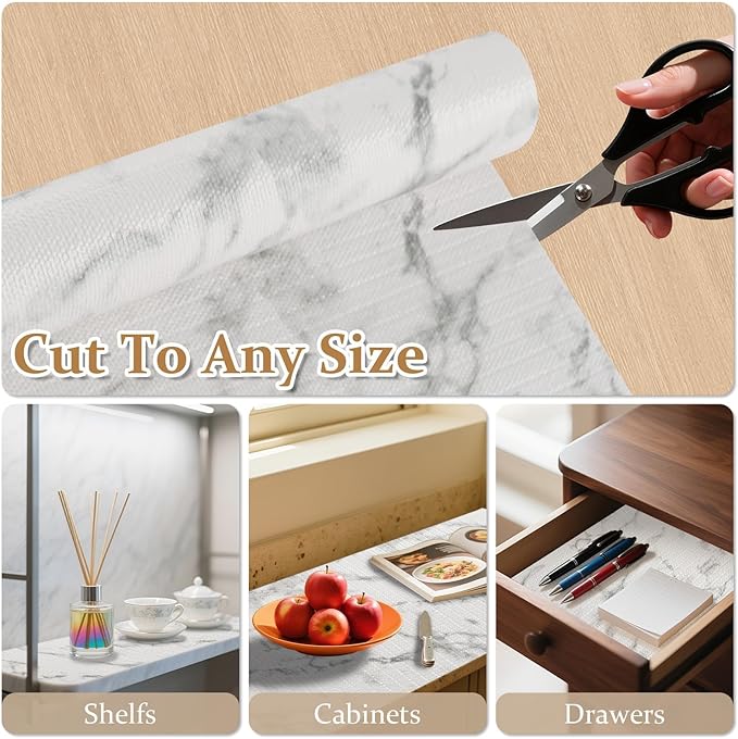 FINNEZ Drawer and Shelf Liner for Kitchen Cabinet Non Adhesive Non Slip 17in x - Image 7