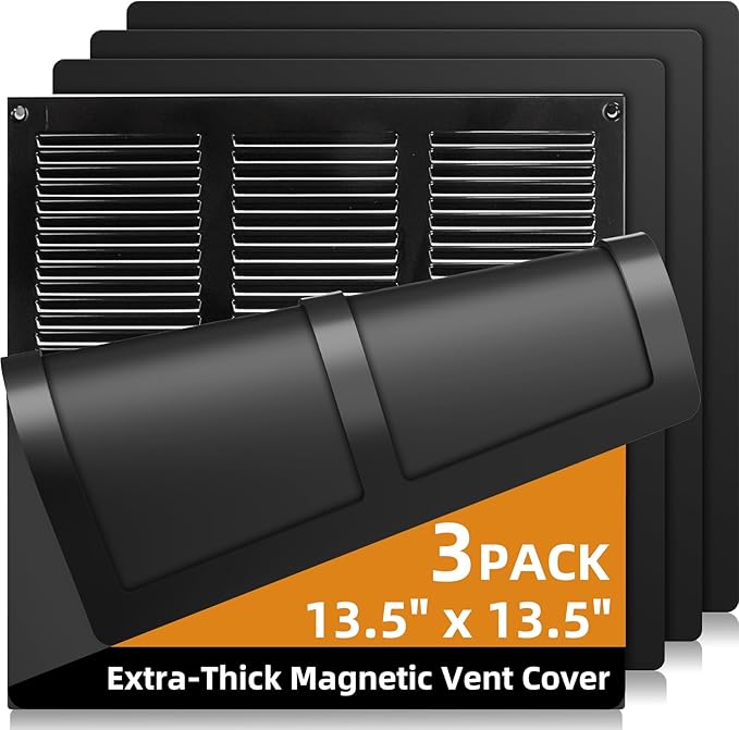 Magnetic Vent Covers for Complete Sealing, 13.5" X 13.5" for Home Floor by JSLIN