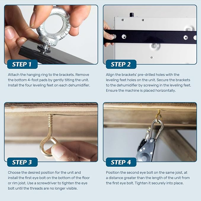 ARGENDON Hanging Kits for Compact Dehumidifiers, Easy Way to Raise and Lower - Image 5