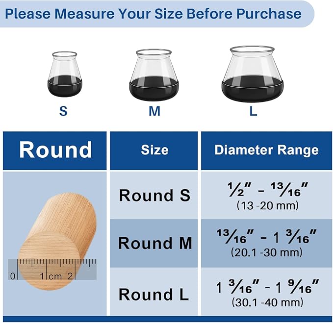 Chair Leg Floor Protectors for Hardwood Floors and Carpet Silicone Covers to - Image 3