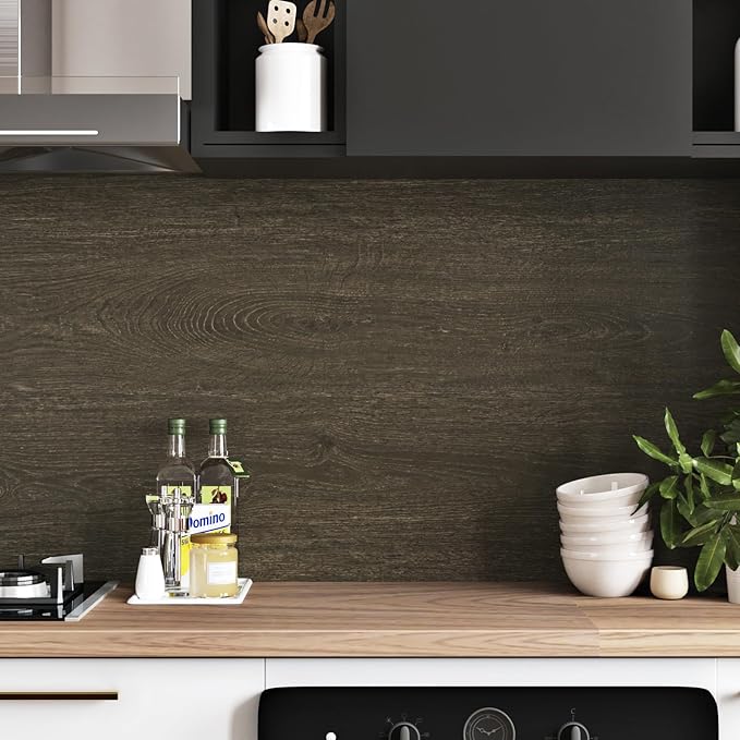 WESTICK Brown Wood Contact Paper Peel and Stick Countertops Waterproof Walnut - Image 4