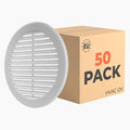 50-Pack 6" Round Air Vent Cover – White Plastic Soffit Air Vent Deflector by HVACOV