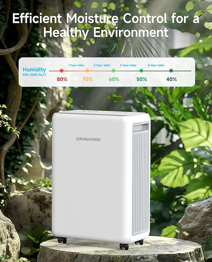 Dehumidifiers for Home with Drain Hose, Smart Humidity Control, 3 Modes for - Image 3