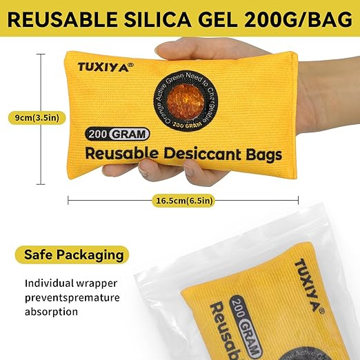 12Pack Rechargeable Silica Gel Desiccant Packets, Color-Indicating Desiccant - Image 2