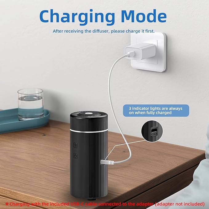 100ML Car Diffuser, USB Rechargeable Battery Operated, Powered Cordless - Image 3