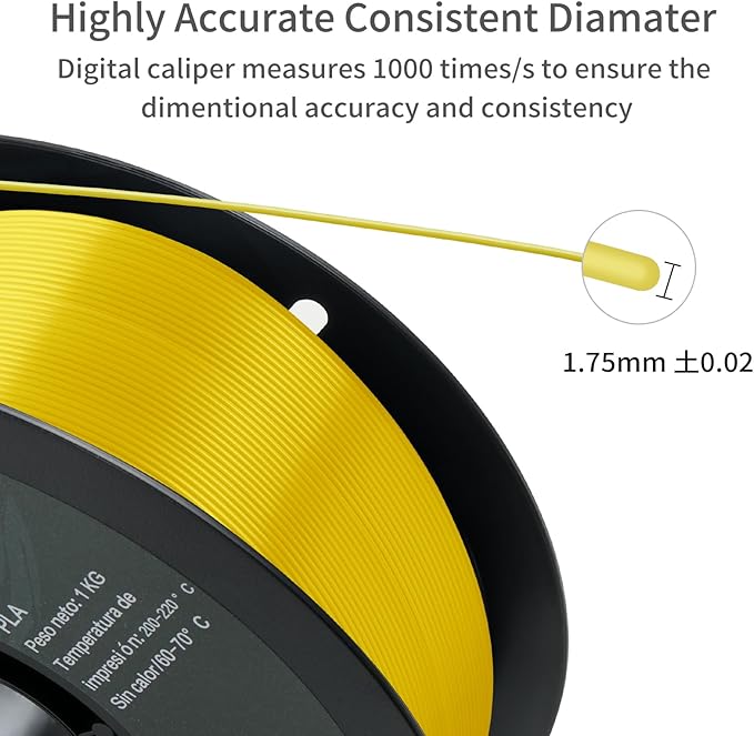PLA 3D Printer Filament, Dimensional Accuracy +/- 0.02 mm, 1 kg Spool, 1.75 - Image 5