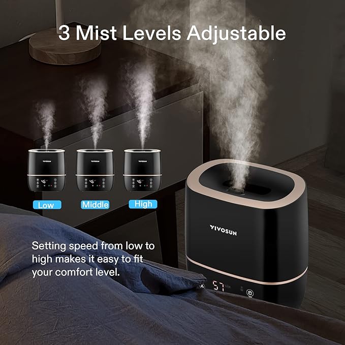 VIVOSUN 2-in-1 Warm and Cool Mist Humidifier, 5L Indoor Ultrasonic Air - Image 5