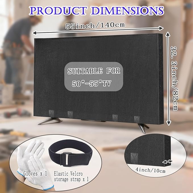 50"-55" Thicken TV Cover Moving Dust Anti-Scratch TV Screen Cover Fits - Image 2