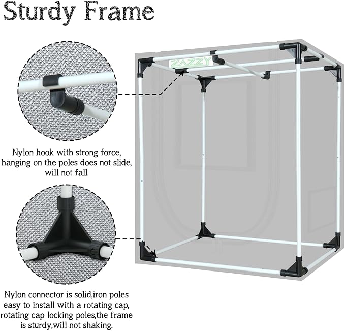 zazzy Grow Tent, Removable Floor Tray and Tool Bag - Image 7