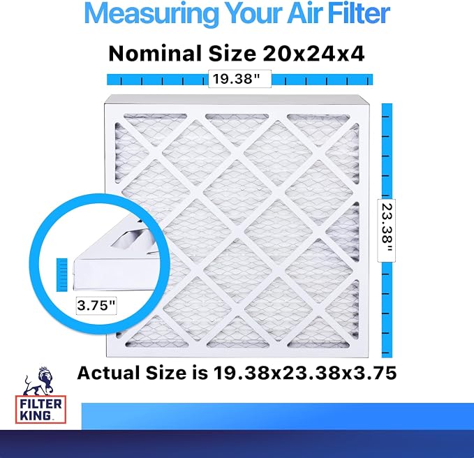 Filter King 20x24x4 Air Filter Dust & Allergy Control AC Furnace Filters - Image 2