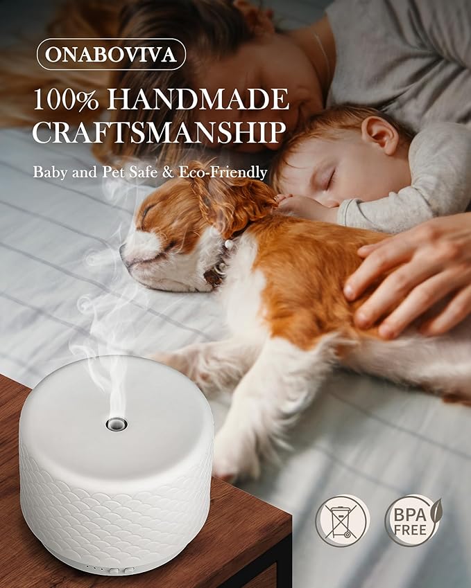 Essential Oil Diffuser, 280ml Ceramic Aromatherapy Diffuser - Image 3