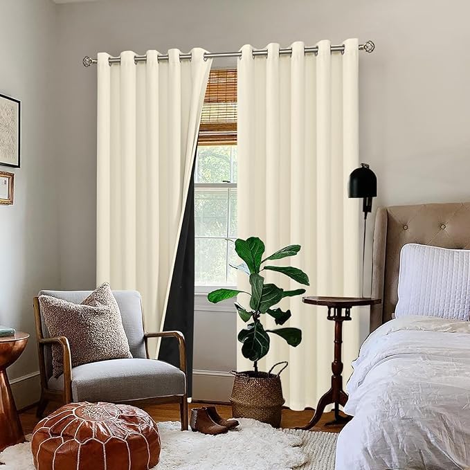BGment Thermal Insulated 100% Blackout Curtains 84 Inch Length 2 Panels - Image 2