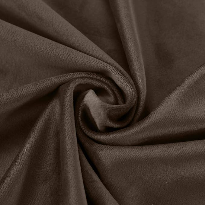 ChadMade Blackout Lined Premium Velvet Curtain Brown 50Wx120L Inch, Eyelet - Image 6
