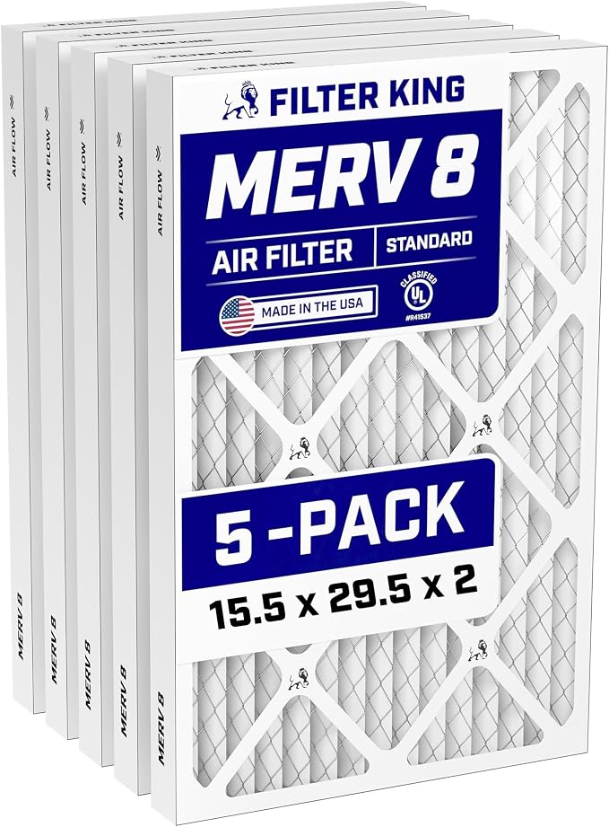 Filter King 15.5x29.5x2 Air Filter Dust & Allergy Control AC Furnace Filters by FilterKing