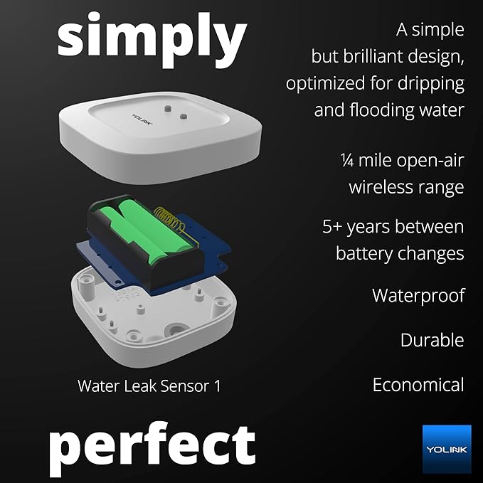 YoLink Smart Home Starter Kit: Hub & 2-Pack Water Leak Sensor 1, LoRa Up to 1/4 - Image 7