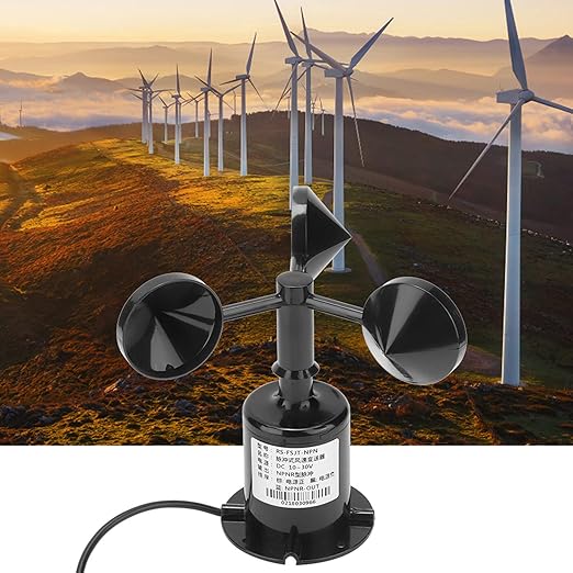 Yosoo Anemometer, 0-70M/S Wind Speed Meter Sensor, Pulse Type, Three Cups - Image 2