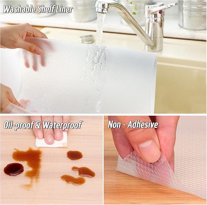 Anoak Shelf Liner, 12 Inches x 30 FT Non-Slip Cabinet Liner, Diamond Pattern - Image 5